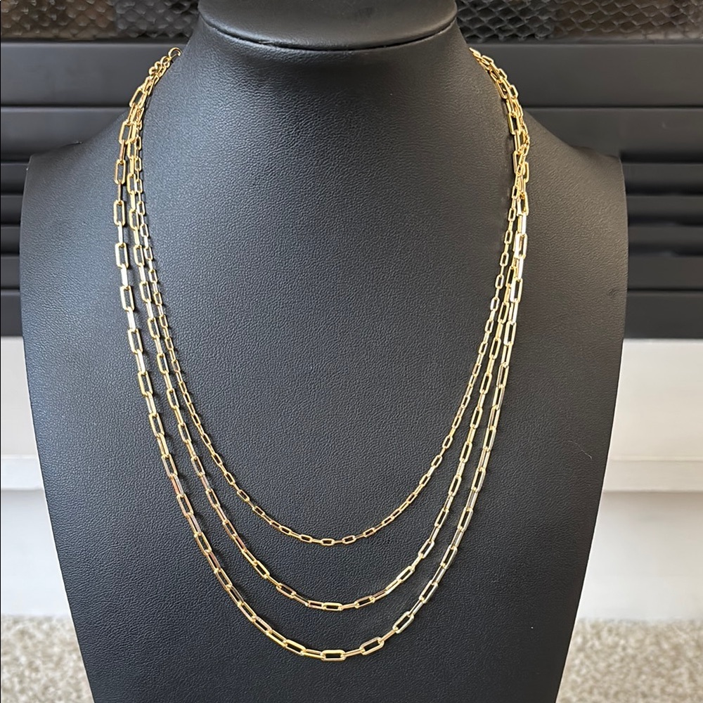 14g 18k Yellow Gold Filled Paperclip Necklace Chain